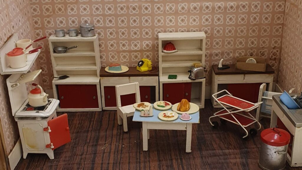 Dollshouse kitchen furniture by A Barton.