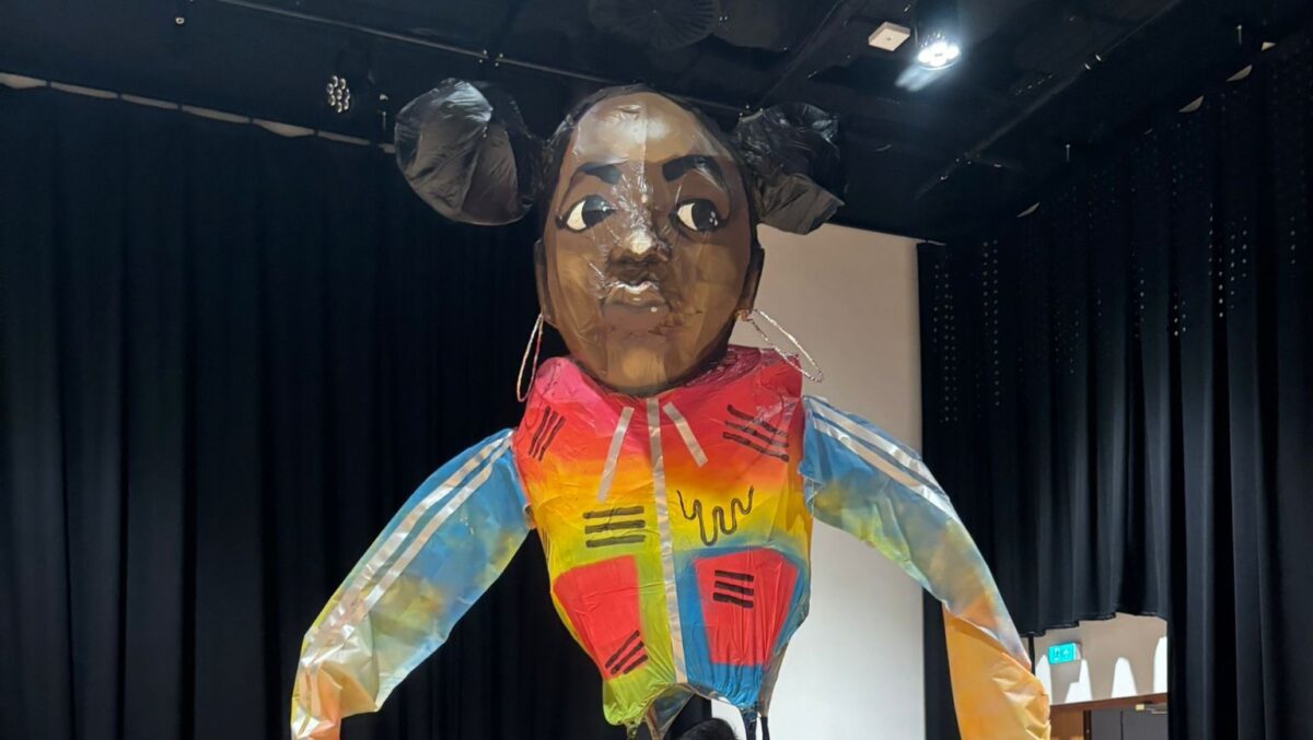 Puppet of rapper and songwriter Nadia Rose made for the Carnival of Croydon